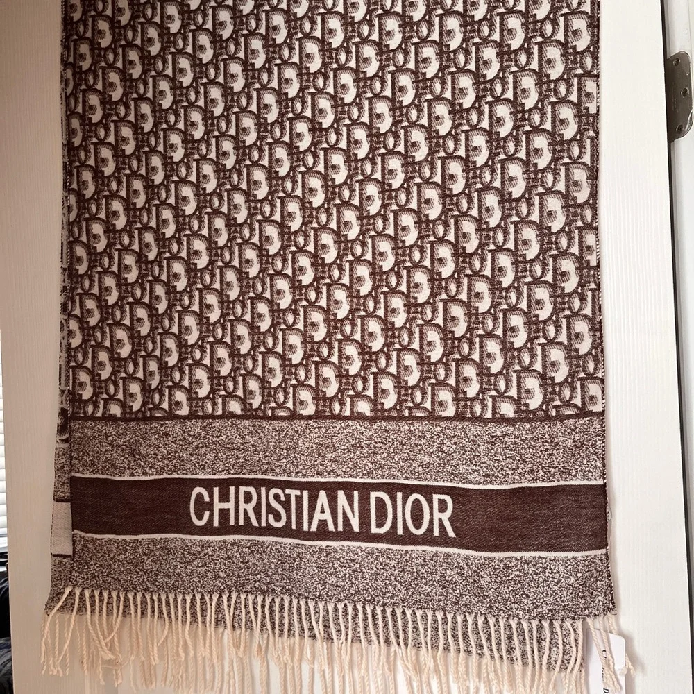 Christian Dior Brown Monogram Scarf